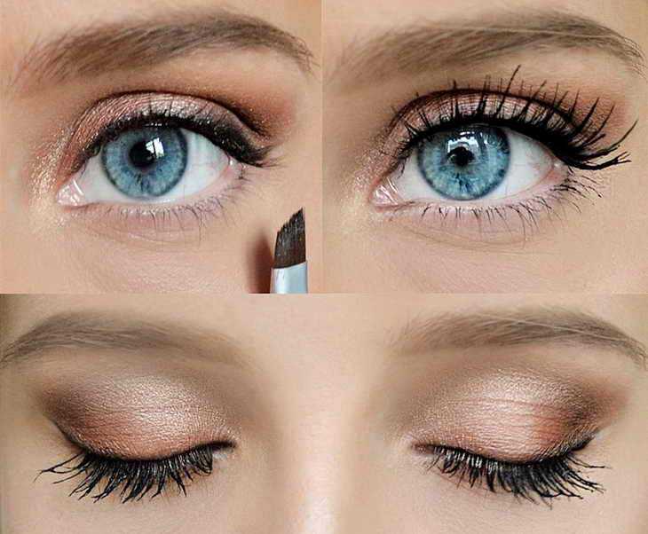Какие тени подходят для голубых глаз с светлыми и темными волосами: фото до и после