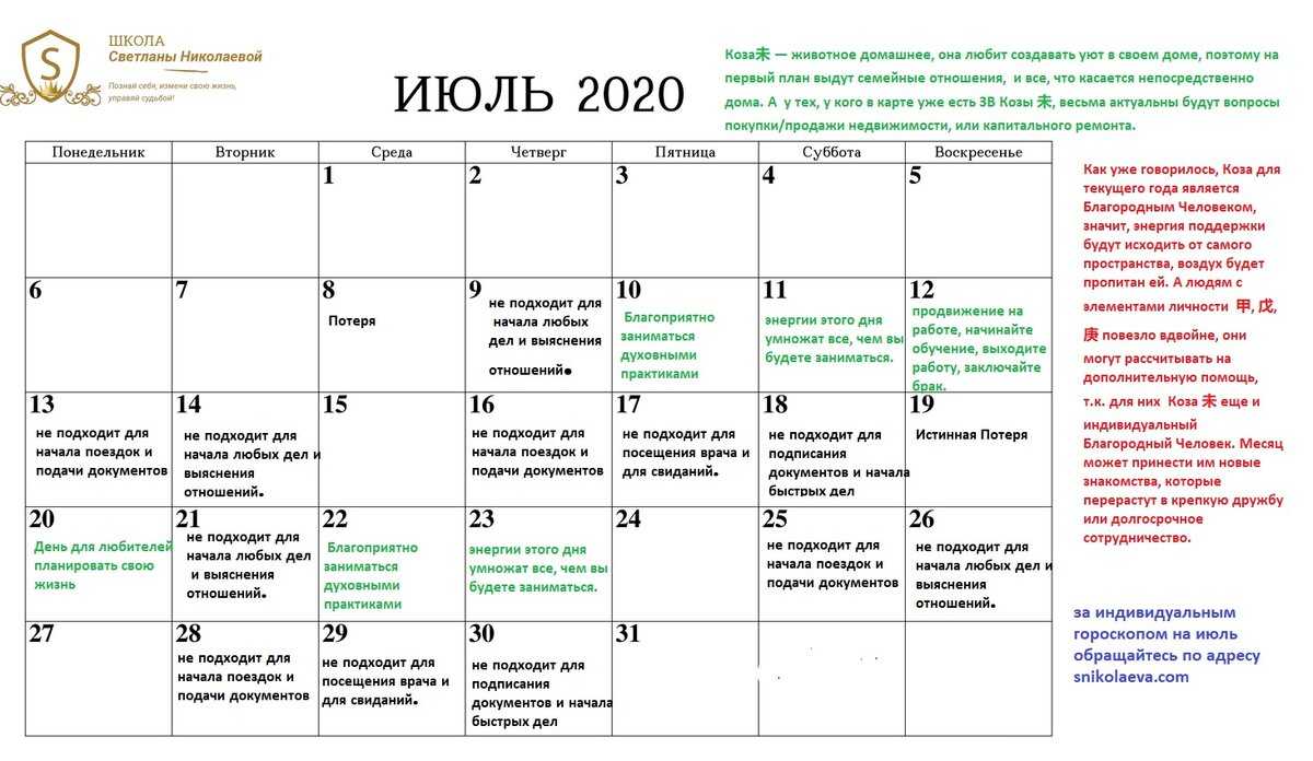 Лунный календарь операций и опасных дней на июнь 2021