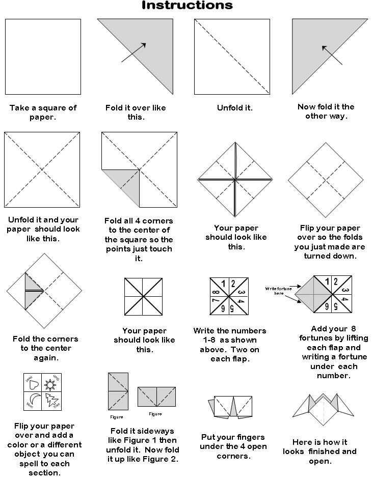 Как сделать гадалку из бумаги: инструкция со схемой