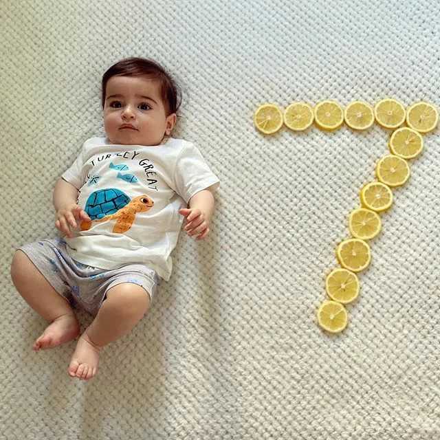 Фото с цифрой 7 месяцев мальчику
