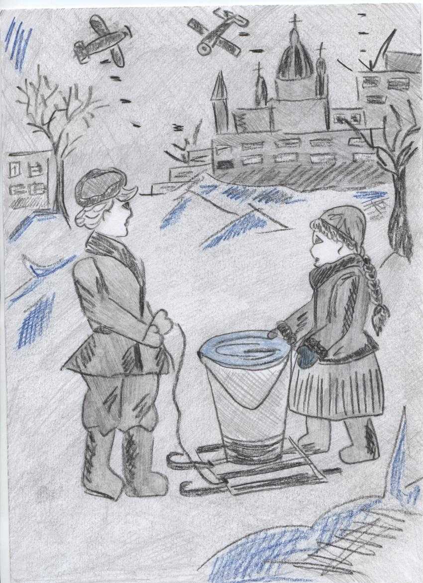 Детские рисунки блокада ленинграда, рисунки для школьников: лёгкие рисунки. снятие блокады ленинграда рисунки: рисунок карандашом война глазами детей