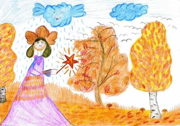 Рисунок осень, детские, в школе 1 класс, в школе 2 класс, детский сад. осень рисунок карандашом и красками