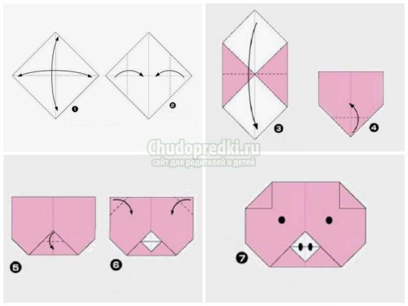 Оригами свинья: поэтапные схемы сборки изделий
