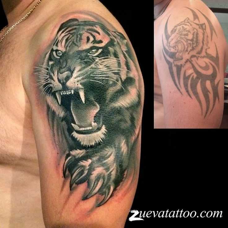 Tattoo • тату тигр: популярные стили и композиции