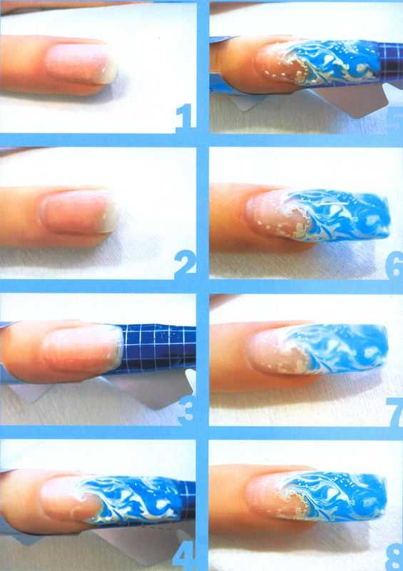 Аквариумный дизайн ногтей: 95 идей впечатляющего маникюра