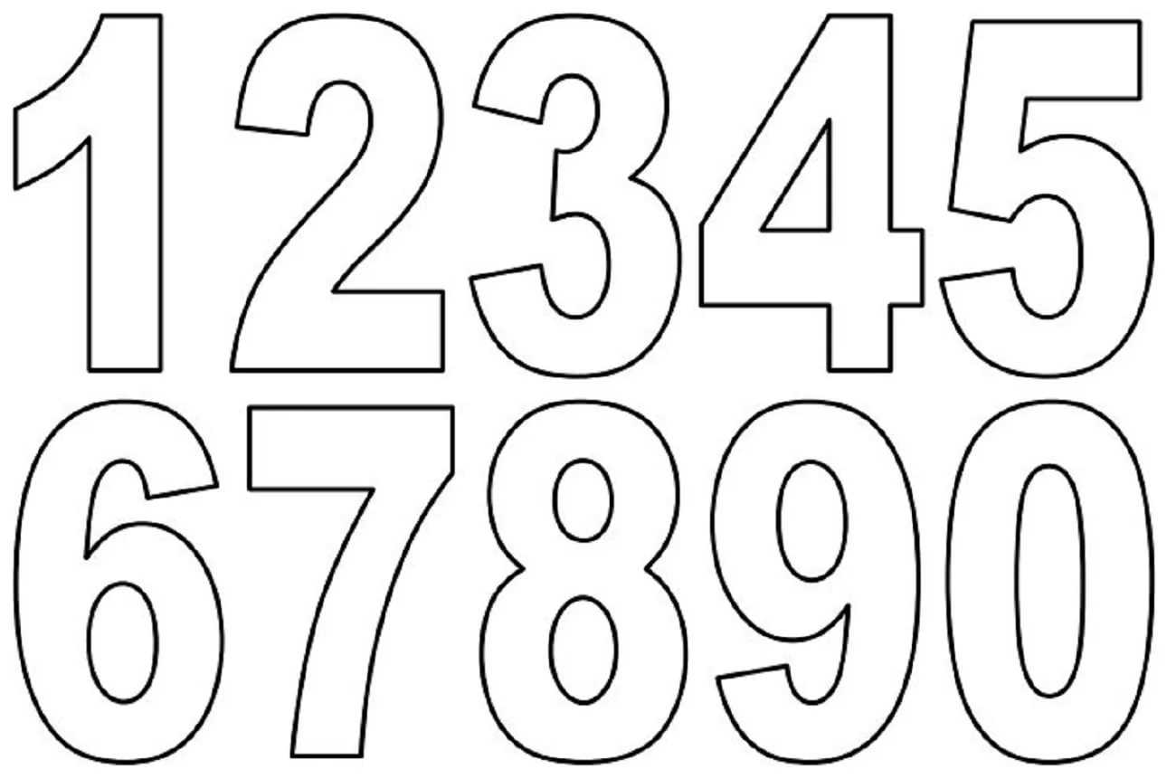 Скачать цифры на весь лист а4. шаблоны цифры для вырезания распечатать, русские цифры, римские цифры. как красиво украсить цифры