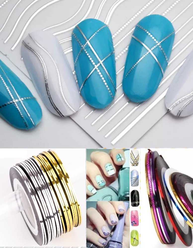 Маникюр с лентой для дизайна ногтей