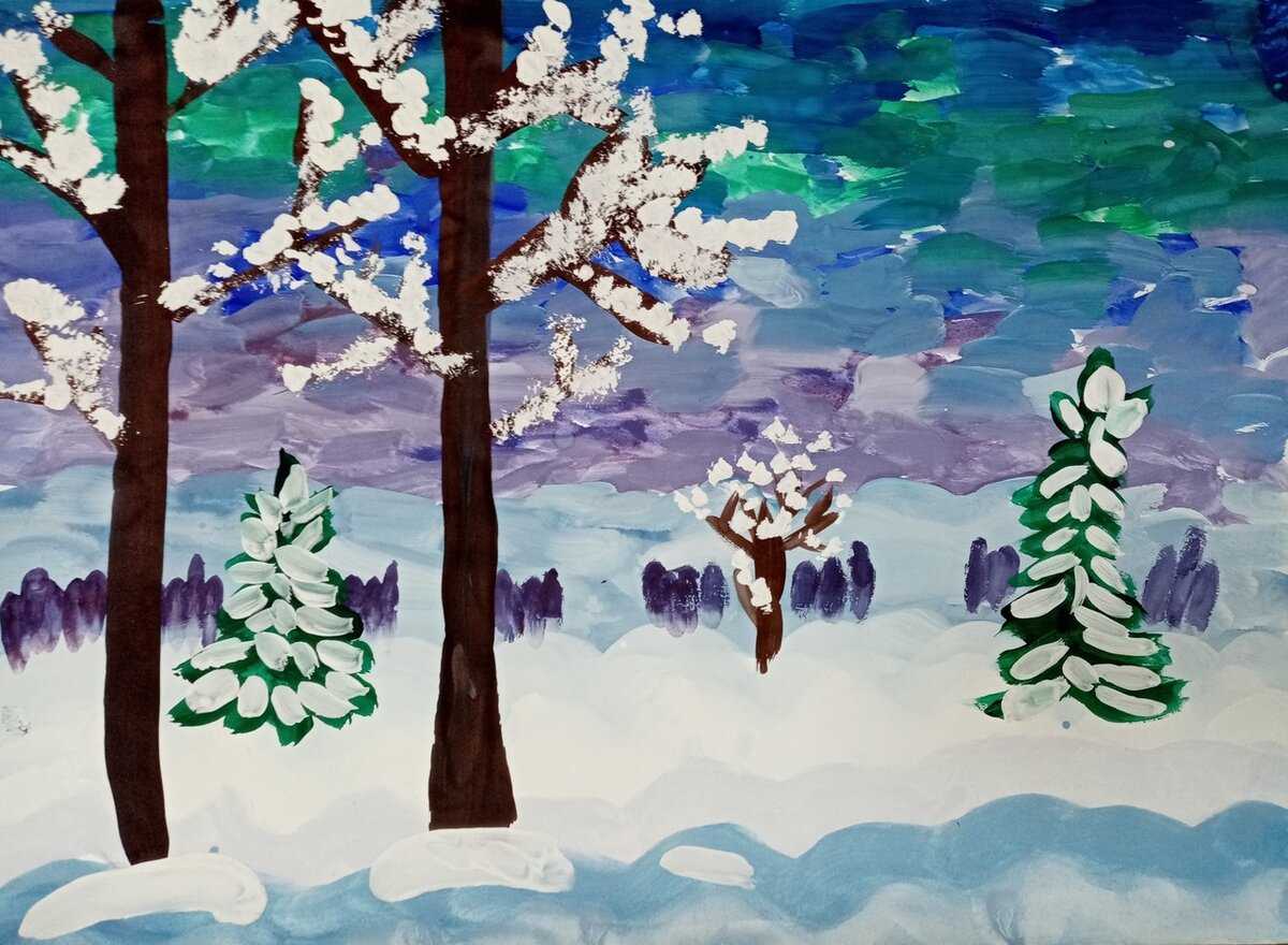 Как нарисовать рисунок на тему зима легко и просто? как нарисовать домик зимой, зимний пейзаж, детвору, животных карандашом и красками?