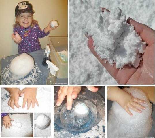 Красивый искусственный снег из соды в домашних условиях