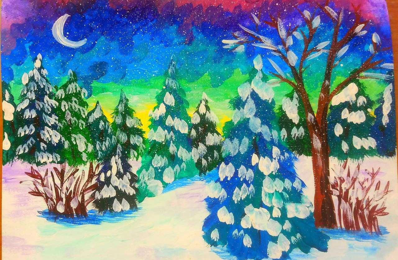 Конспект занятия по рисованию «зимний пейзаж» в подготовительной группе. воспитателям детских садов, школьным учителям и педагогам - маам.ру