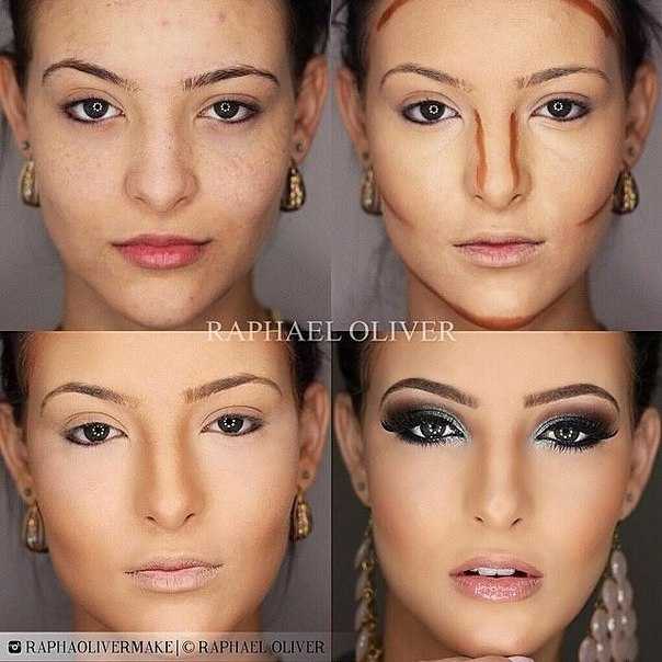 Коррекция лица макияжем с помощью корректоров, пошаговое моделирование с помощью контуринга