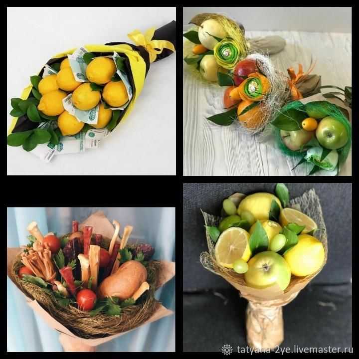 Букет из фруктов, конфет и цветов своими руками: мастер-классы с пошаговыми фото и видео для начинающих