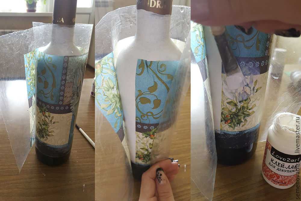 Декупаж бутылок колготками мастер-класс: декорирование и драпировка