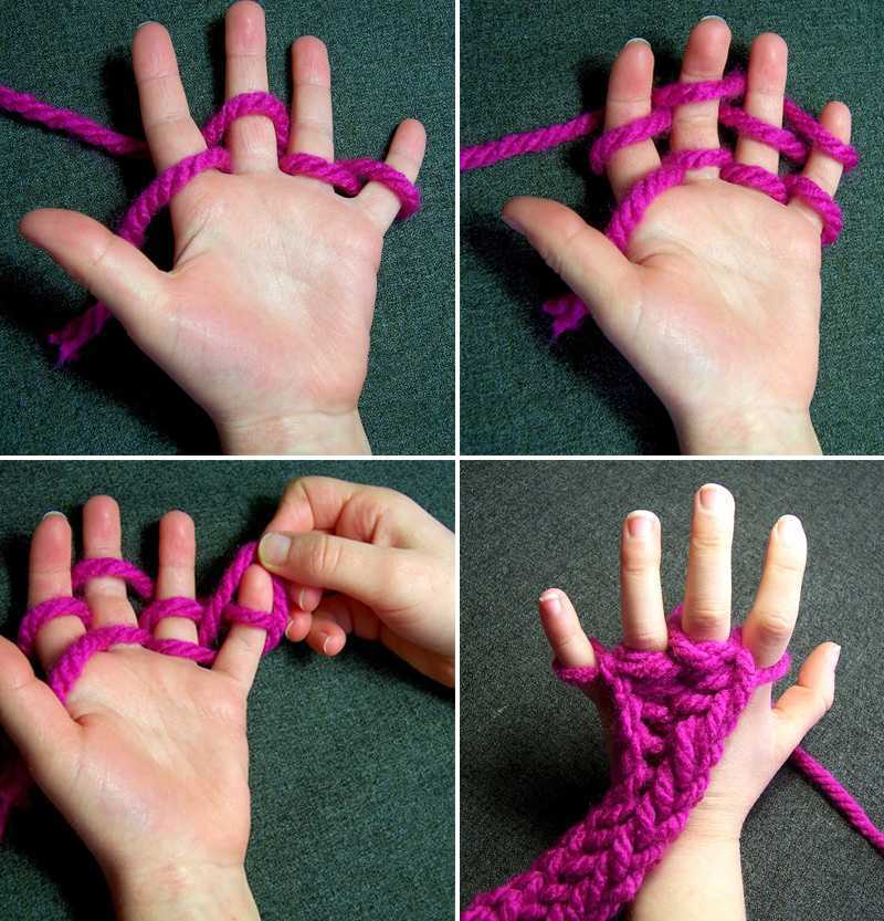 Учимся вязанию на руках, пальцах и ленейке по видео урокам