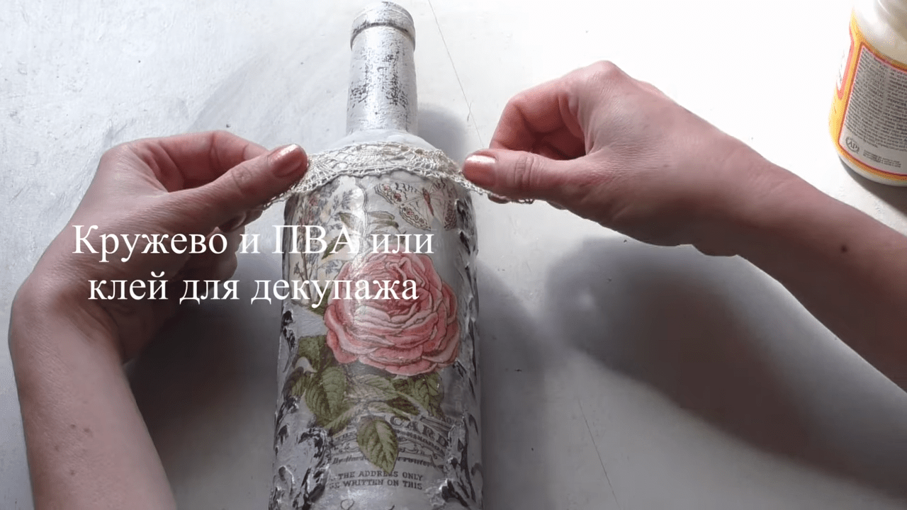 Декупаж бутылок: мастер-класс по изготовлению украшения (110 фото)